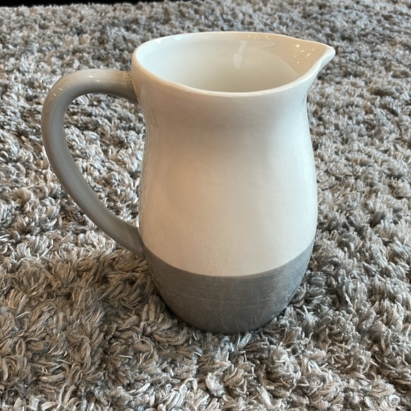 White & Gray Ceramic Pitcher - Picture 2 of 4